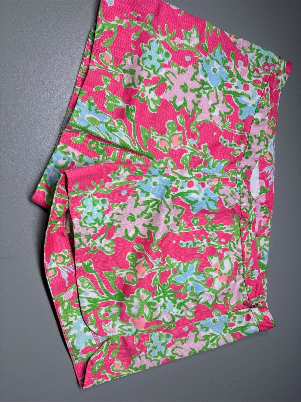 LILLY PULITZER FLAMINGO PINK SOUTHERN CHARM ADIE SHORTS FLORAL COTTON SIZE 4